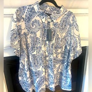 Blue and white paisley camp shirt 2X by Tommy Hilfiger